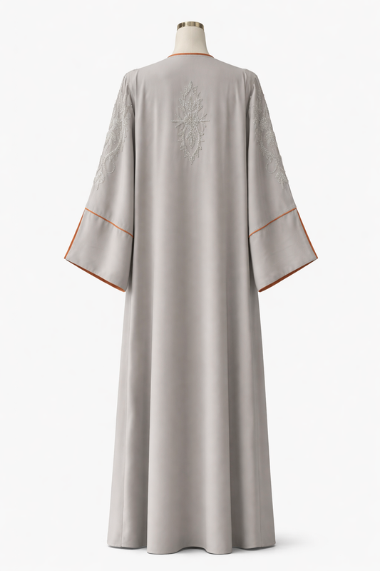 Abaya JAWHARA – Soft Beige & Peach